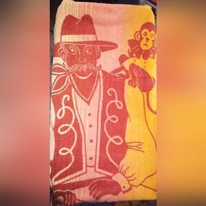 Organ Grinder Bath Towel Large 64x30 1/2 Christmas Gift